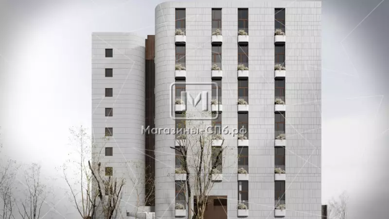 Продажа офиса 94 кв.метров, Антресоль этаж 1. Фасад фронтальная