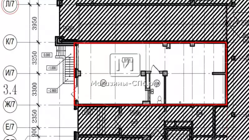 Аренда торгового пом. 105 м2 на Петровском острове 99. План объекта
