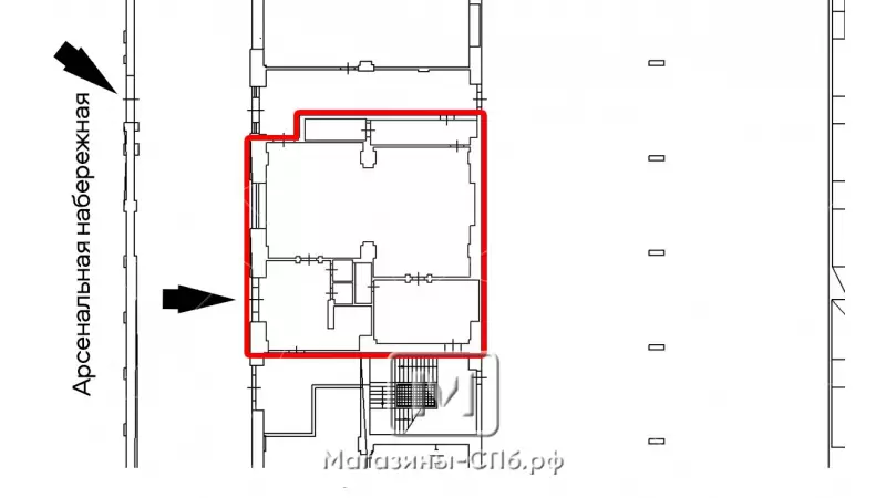 Помещение 191 м² в пространстве на Арсенальной наб 99. План объекта