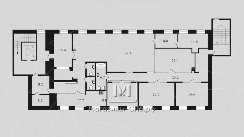 Продажа офиса 289 м2 с ремонтом и мебелью 99. План объекта