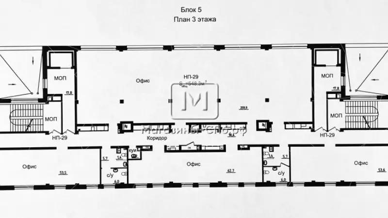 Частная школа, медицинский центр, 548 м2 99. План объекта