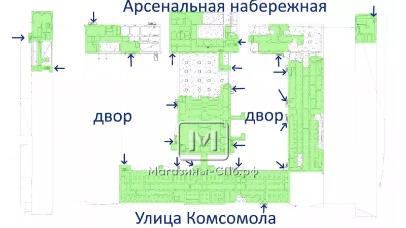 1255,5м под бар, клуб, галерею.Универсальное. Подвал 99. План объекта