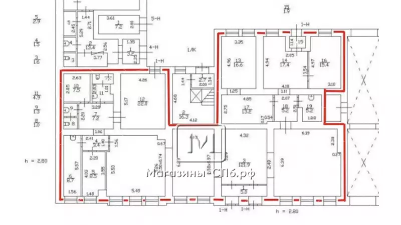 Аренда торгового помещения 270 кв.метров, 1 этаж 99. План объекта