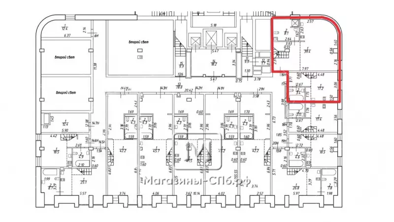 Продажа офиса 94 кв.метров, Антресоль этаж 99. План объекта