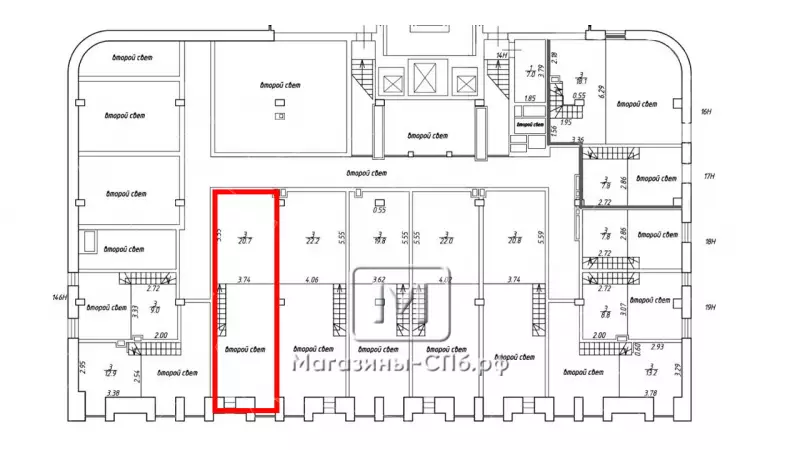 Продажа офиса 67.2 кв.метров, Антресоль этаж 99. План объекта