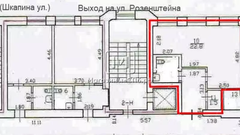 Аренда торгового помещения 36.16 кв.метров, 2 этаж 99. План объекта