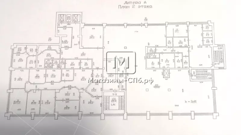 Аренда торгового помещения 456.6 кв.метров, 2 этаж 99. План объекта