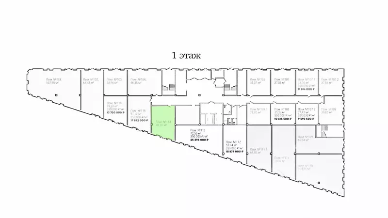 Продажа торгового помещения 48.16 кв.метров, 1 эт 99. План объекта