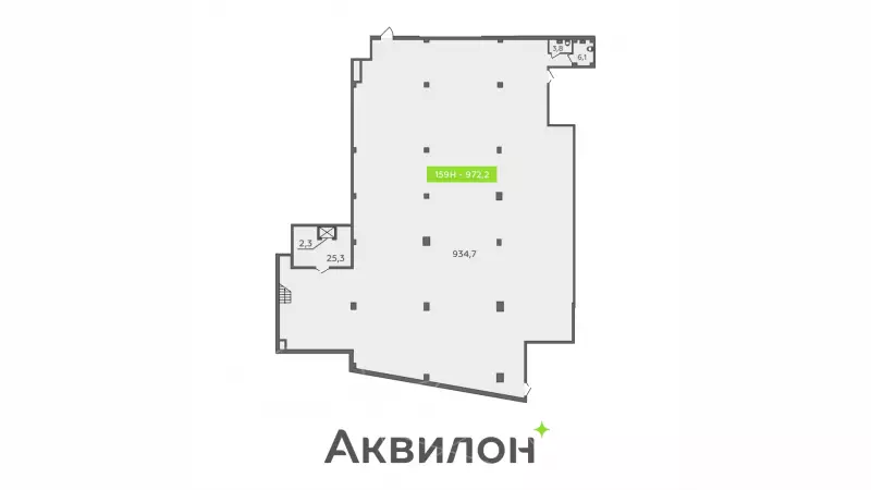 Продажа торгового помещения 972.2 кв.метров, Цоколь этаж 99. План объекта