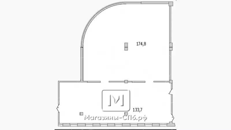 Продажа офиса 346.8 кв.метров, 2 этаж 99. План объекта