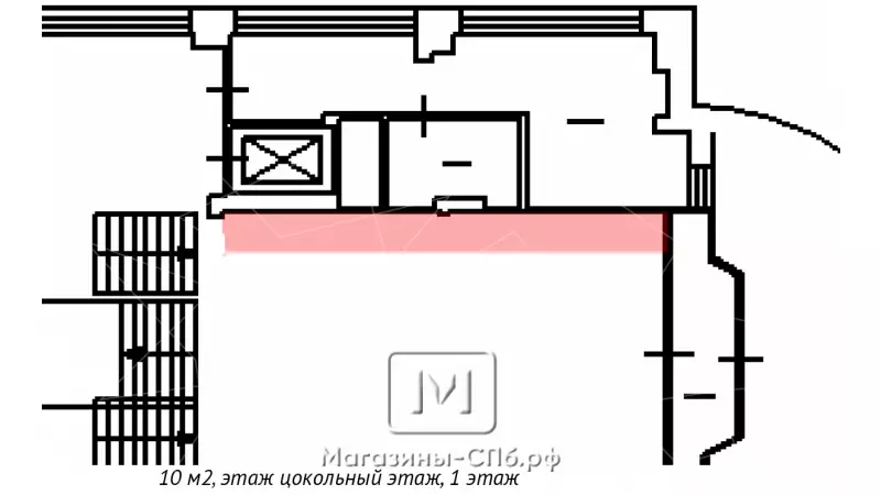 Аренда торгового помещения 10 кв.метров, 1 этаж 99. План объекта