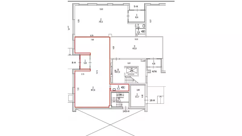 Клиентский офис 98,5 м2. От собственника 99. План объекта