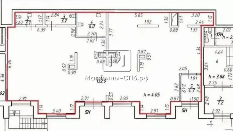 Универсальное, 150 м2, 1 этаж, витрины 99. План объекта