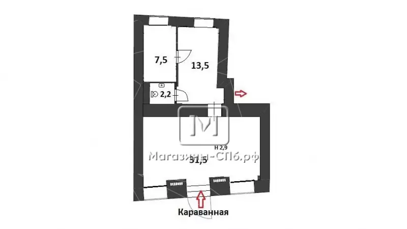 Угол Невского и Караванной, 55 м2 99. План объекта